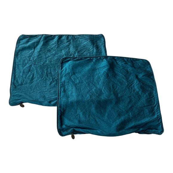 Set of 2 Pier 1 Teal Decorative Pillow Covers – 16x20 – Vintage - Picture 1 of 4